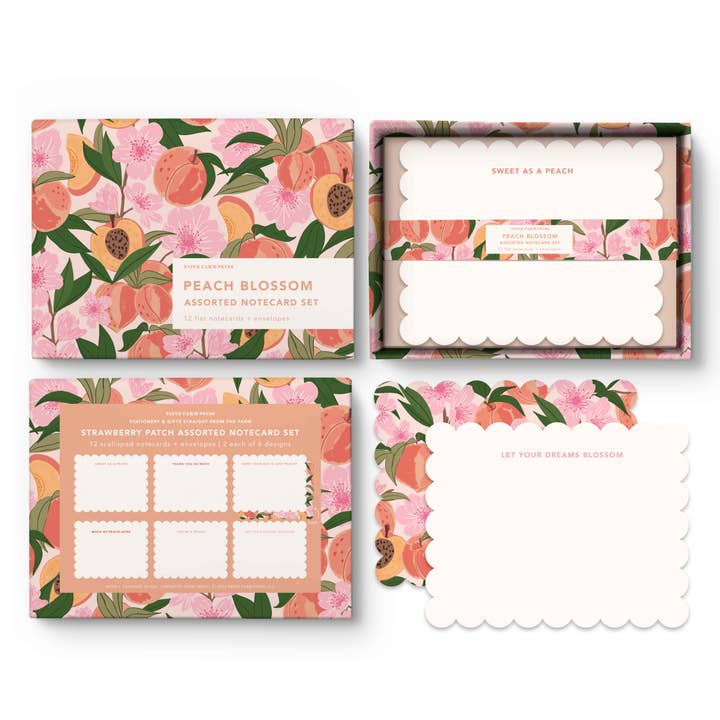Paper Farm Press - Wholesale Stationery/Notecard Set - Peach Blossom Assorted Notecard Set4