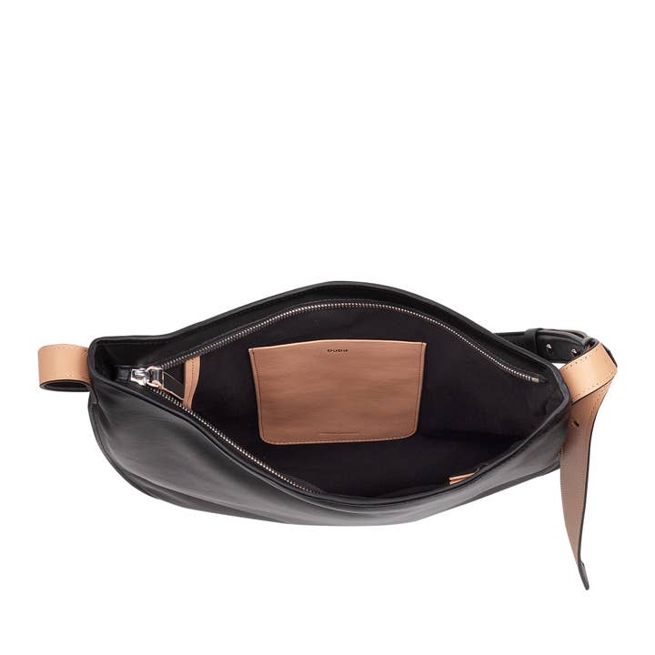 dudu - Wholesale Shoulder Bag - Women's - Dudu Women'S Leather Hobo Bag Zipped Black3