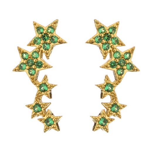 Starry glow studs green for wholesale by Rosies