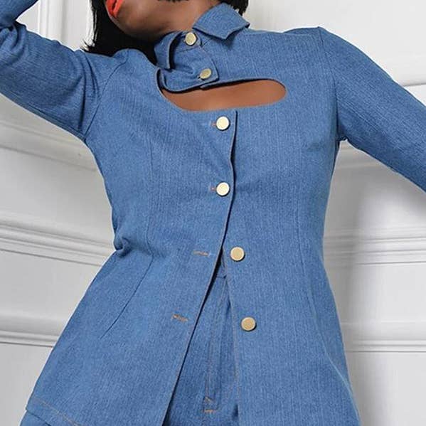 Lange ærmer Løse knapper med hule reversbluser og skjortesæt for engroshandel hos UZ Wholesale Store