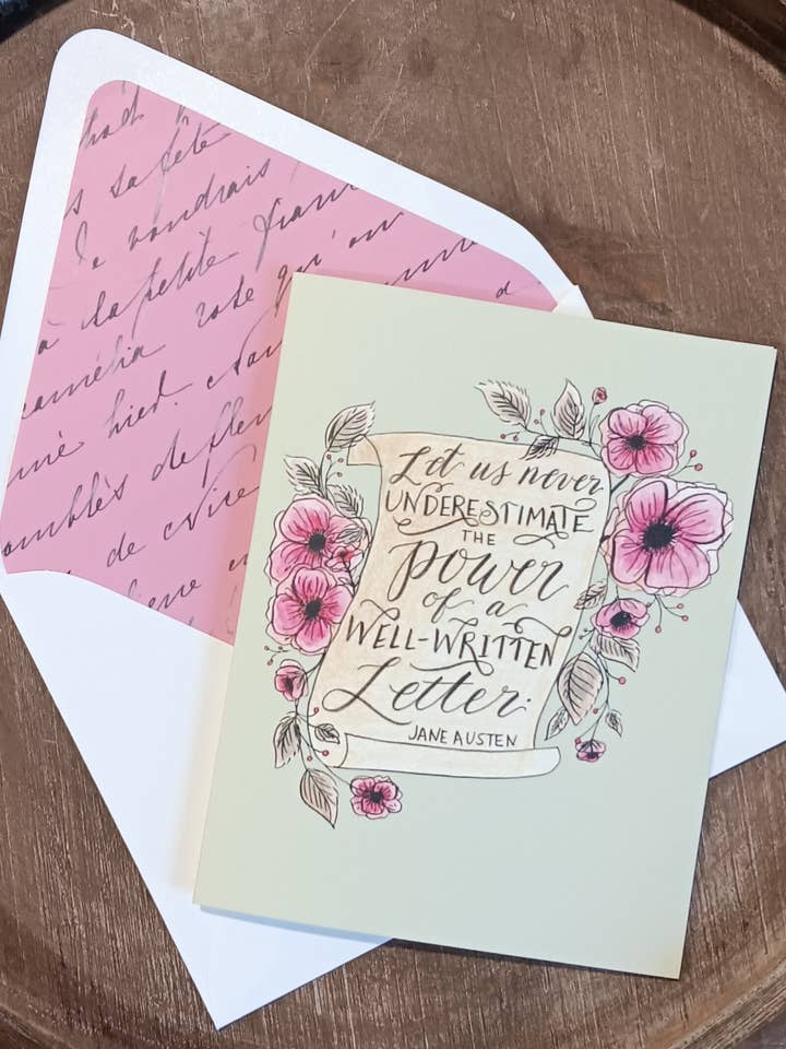 Jane Austen Well-written Letter Card for wholesale by The Lettering Loft