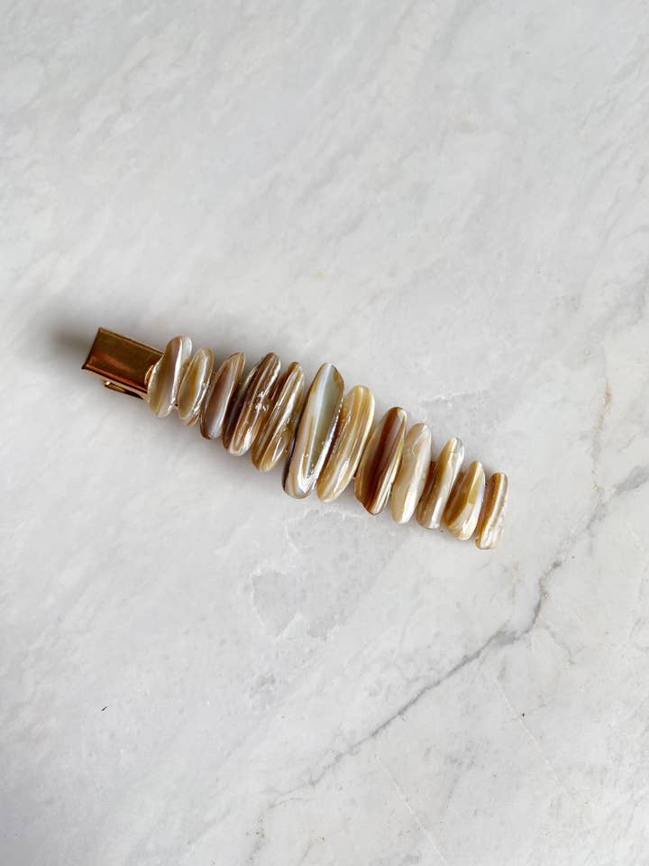Gold Seashell Hair Clip • Coastal Barrette & Beachcore for wholesale by Salt & Pine