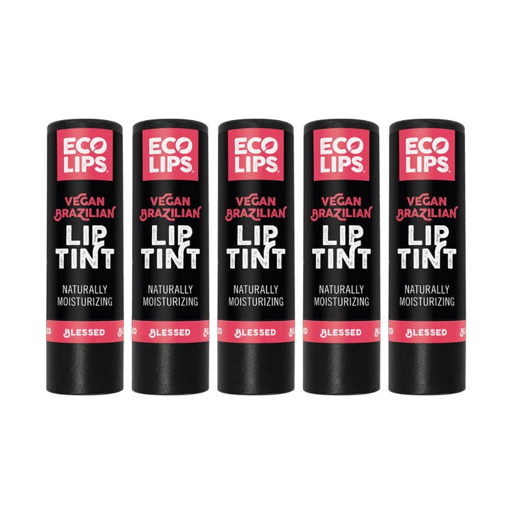 Ricarica di tinte per labbra vegane brasiliane, confezione da 5 per la vendita all'ingrosso da parte di Eco Lips & Bug Soother