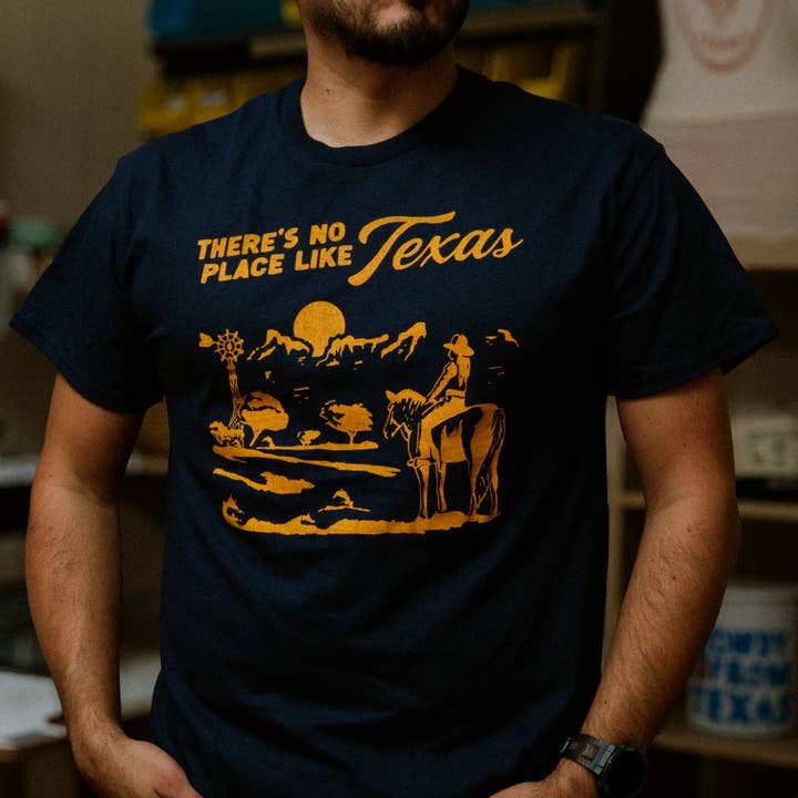 Det finns ingen plats som Texas Navy tryckt T-shirt för wholesale av Parker Goods