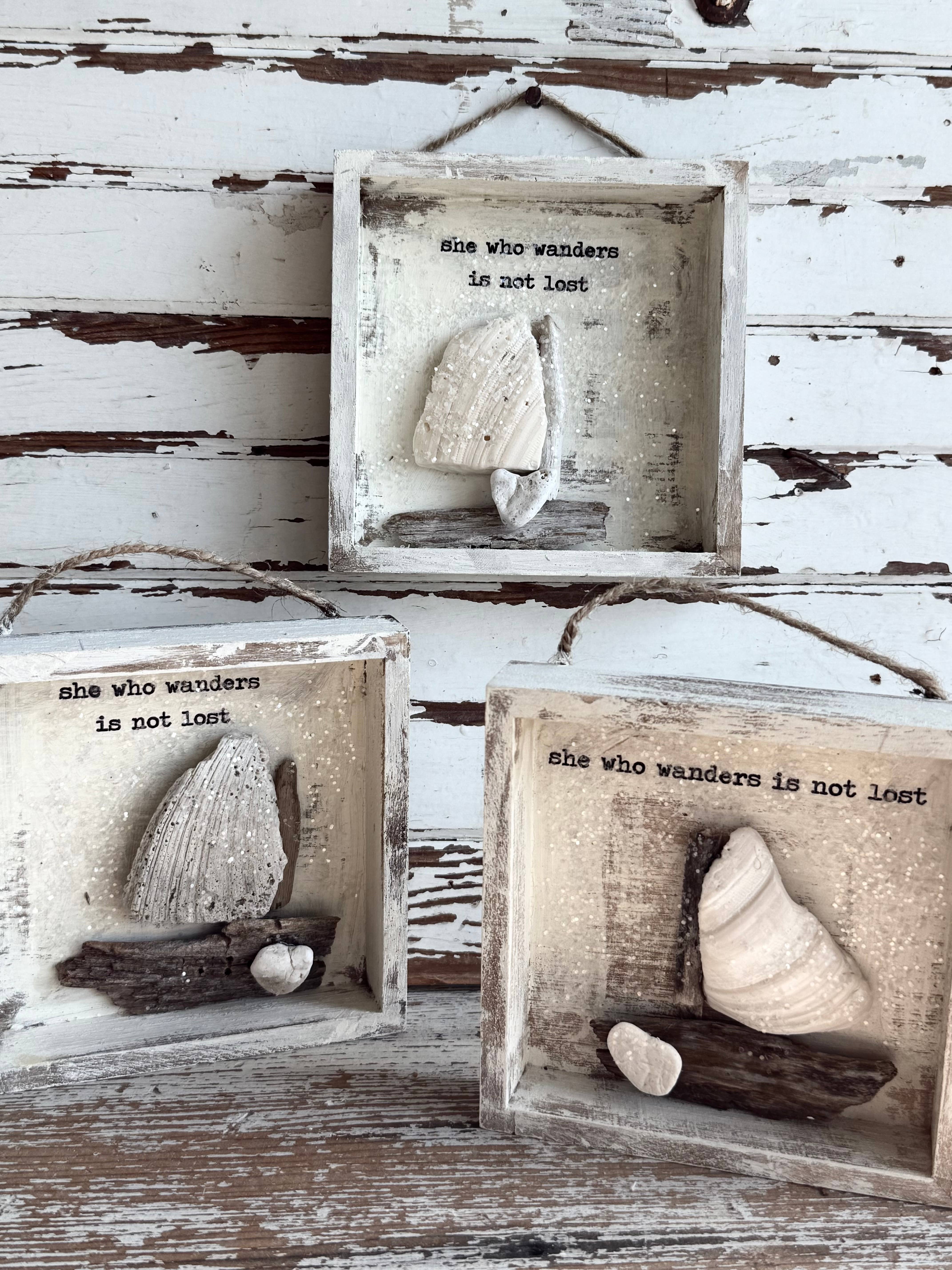 UnfiniSHEd - Wholesale Sign - Sailboat Shell Art, Beach Sign,Choose saying 9