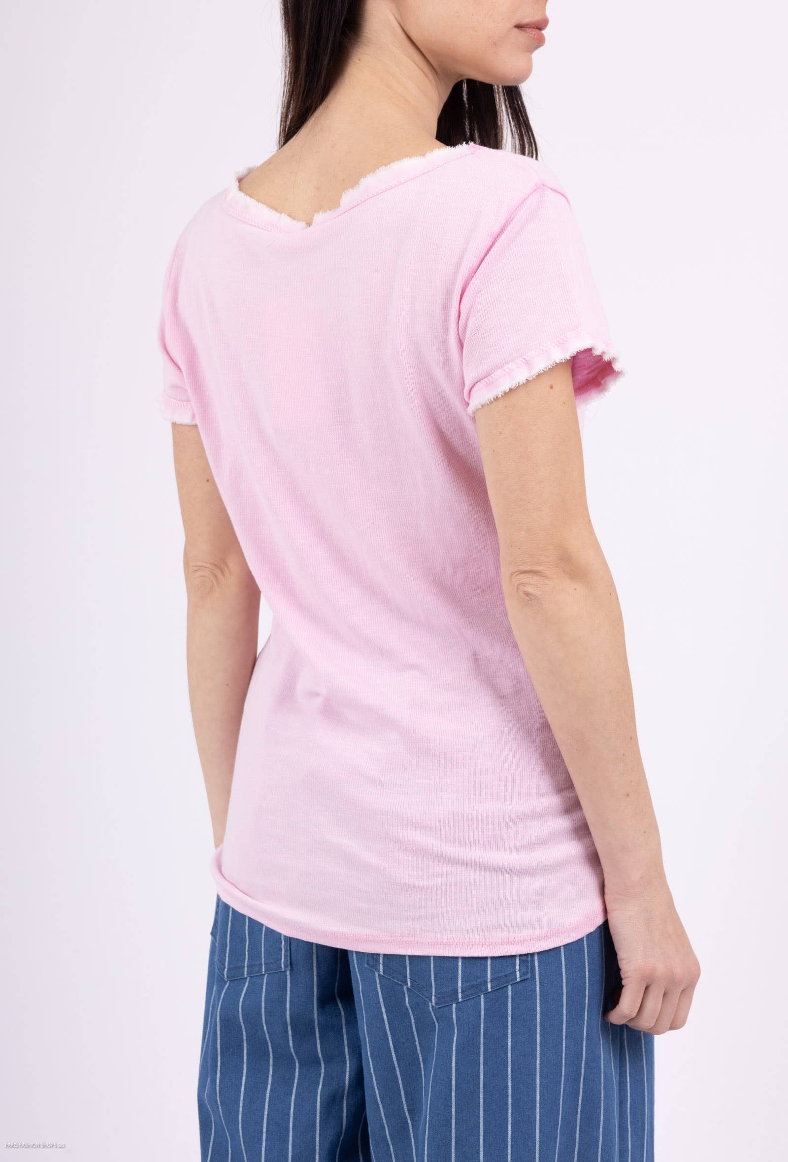 Pépouz' Paris - Wholesale T-Shirt - Women's - Washed cotton short-sleeve T-shirt PT250427