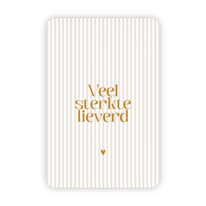 Wenskaart | Veel sterkte lieverd goudfolie voor wholesale door Wensjegeluk