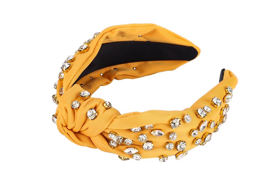 Nima Accessories Inc - Wholesale Fashion Headband - Women's - Ladies Solid Color Rhinestone Decorated Fashion Headband3