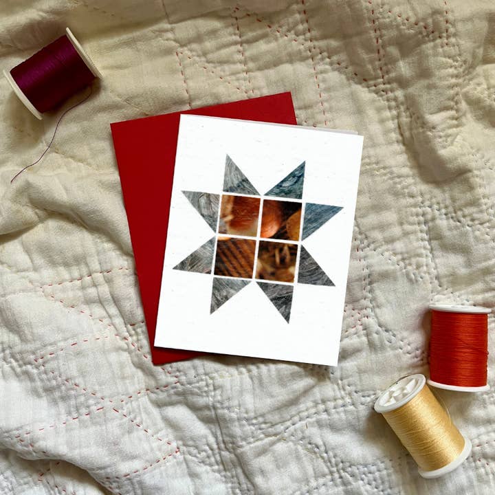 Tarjeta de felicitación Quilt Block (North Star) para venta al por mayor de Cozy Arts