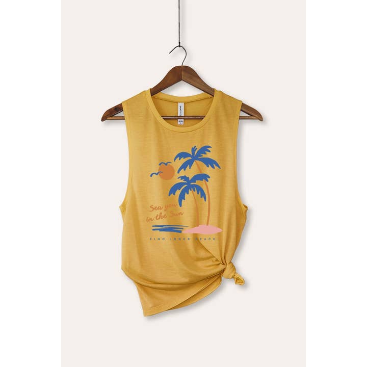 PINK NABI – wholesale T-shirt (graphic) – women's – PALM TREE GRAPHIC TANK TOP4