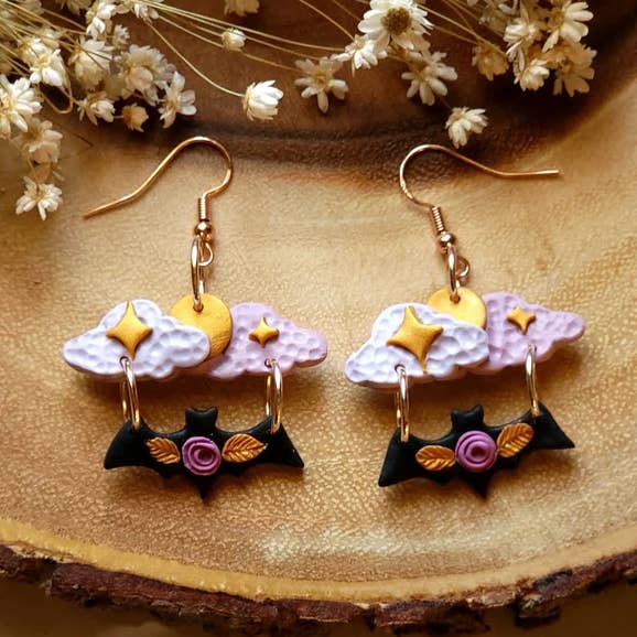 Gothic Pastel Bat earrings for wholesale by Foxy Method