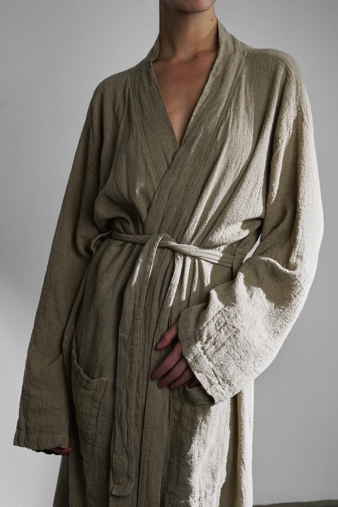 Maison Masarin - Wholesale Badjas - Dames - Kimono van ruw linnen10