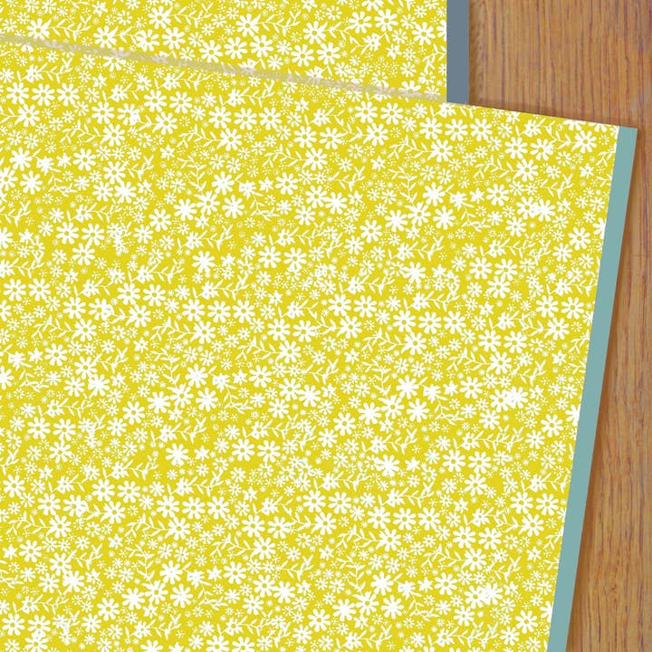 WP73 Mustard Ditzy Wrapping Paper for wholesale by Kali Stileman Publishing