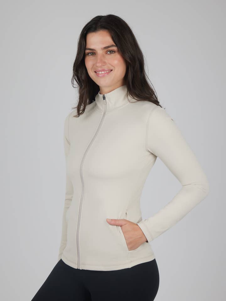 Chaqueta con cremallera completa Ultra Rush para mujer con bolsillos con cremallera para venta al por mayor de 90 Degree by Reflex & Yogalicious