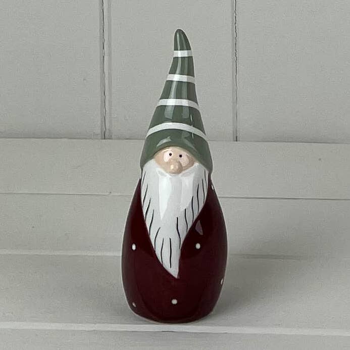 Dark Red / White Ceramic Gonk Decoration for wholesale by Satchville