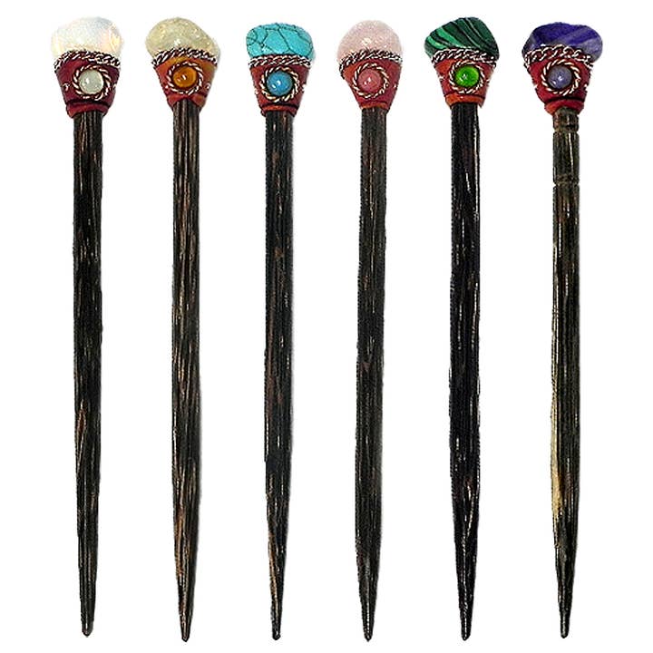 Pichincha - Wholesale Hair Pin - Natural Stone Wooden Hair Stick