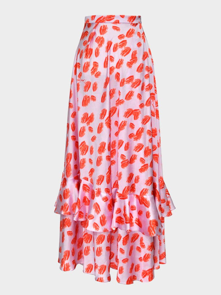 VUELO ROK - Transformatieprint Lila en koraal voor wholesale door Carolina Estefan