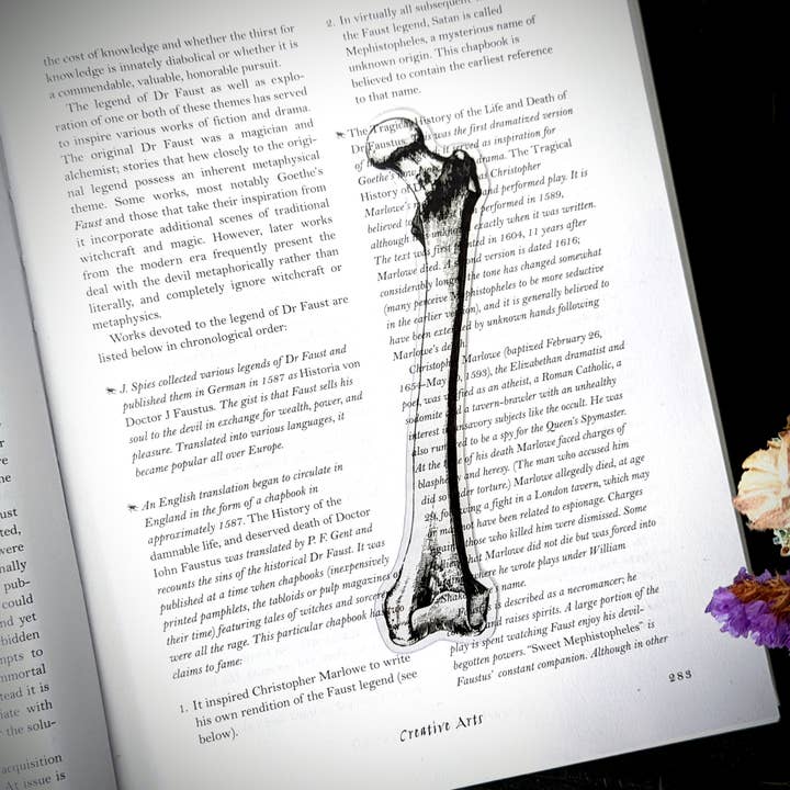 Clear Bookmark - Femur Bone Leg Human Skeleton Gothic for wholesale by Dark Veinlet