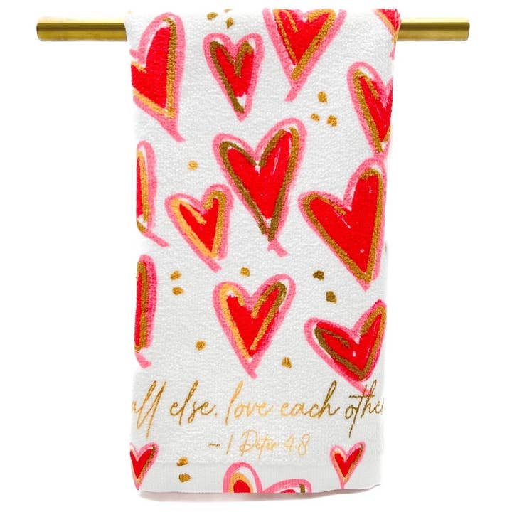 Love Each Other Deeply Tea Towel for wholesale by Rachel Brooks Design, LLC