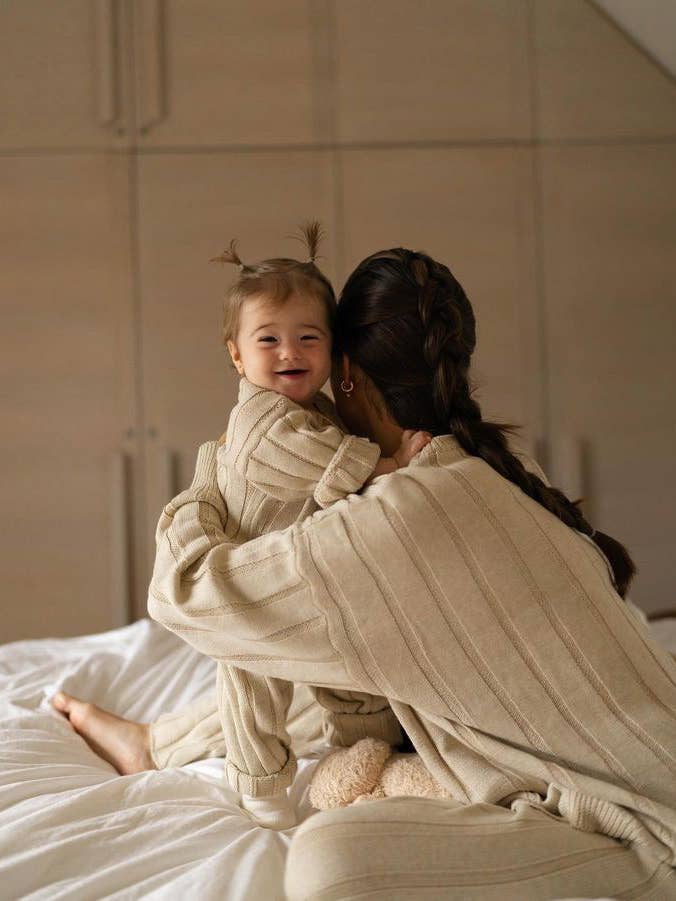 Camisola de malha larga com nervuras para criança 'Biscotti' por atacado de Oat Children