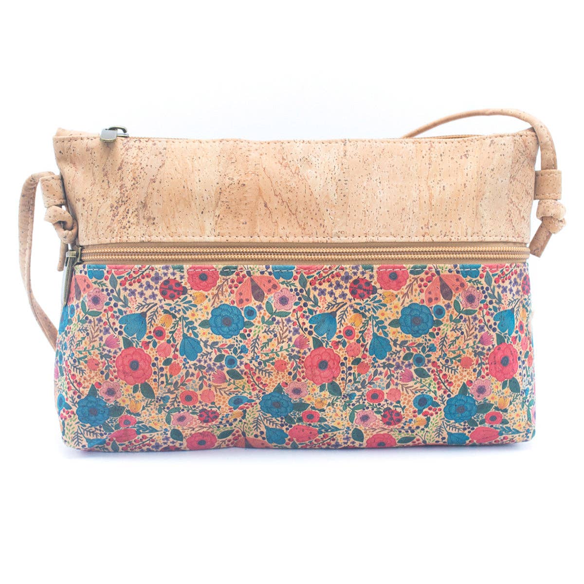 Meninas Bonitas Cork - Wholesale Crossbody Bag - Women's - Natural Cork and Printed Design Women's Crossbody Bag BAG-224