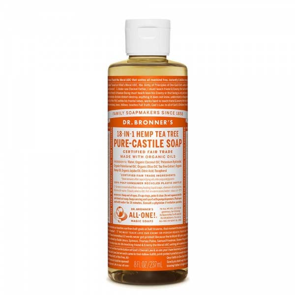 Dr. Bronner's Tea Tree Castile Liquid Soap 237ml for wholesale by mOrganics Beauty