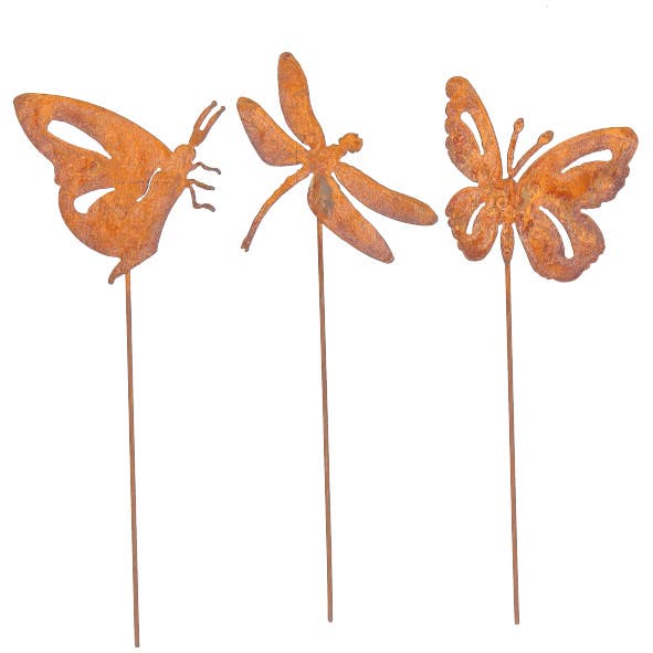 Tappo in metallo Mini Butterfly & Dragonfly H30cm Ruggine per la vendita all'ingrosso da parte di Vosteen