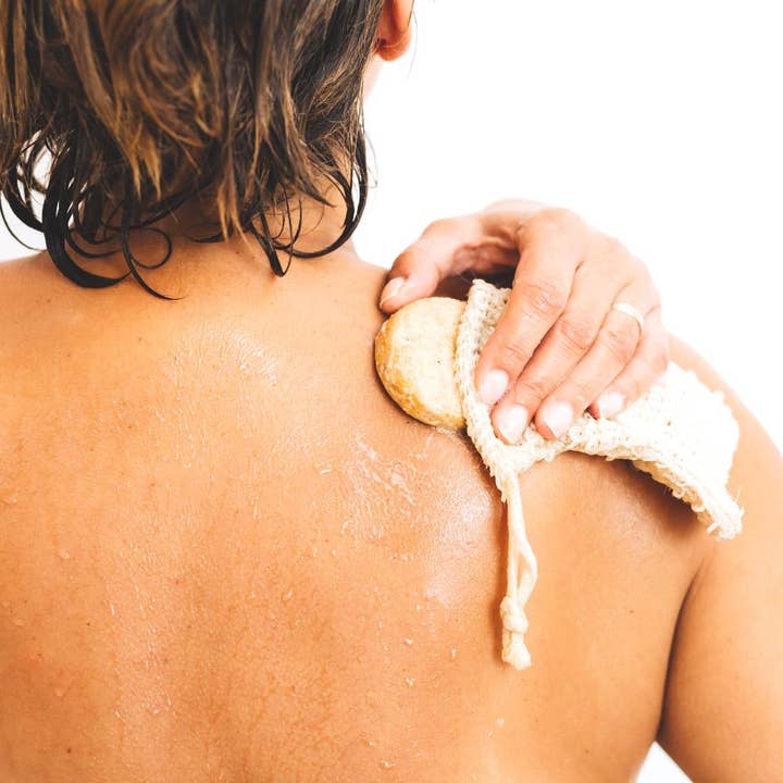 Exfoliating soap pouch for wholesale by najen nature