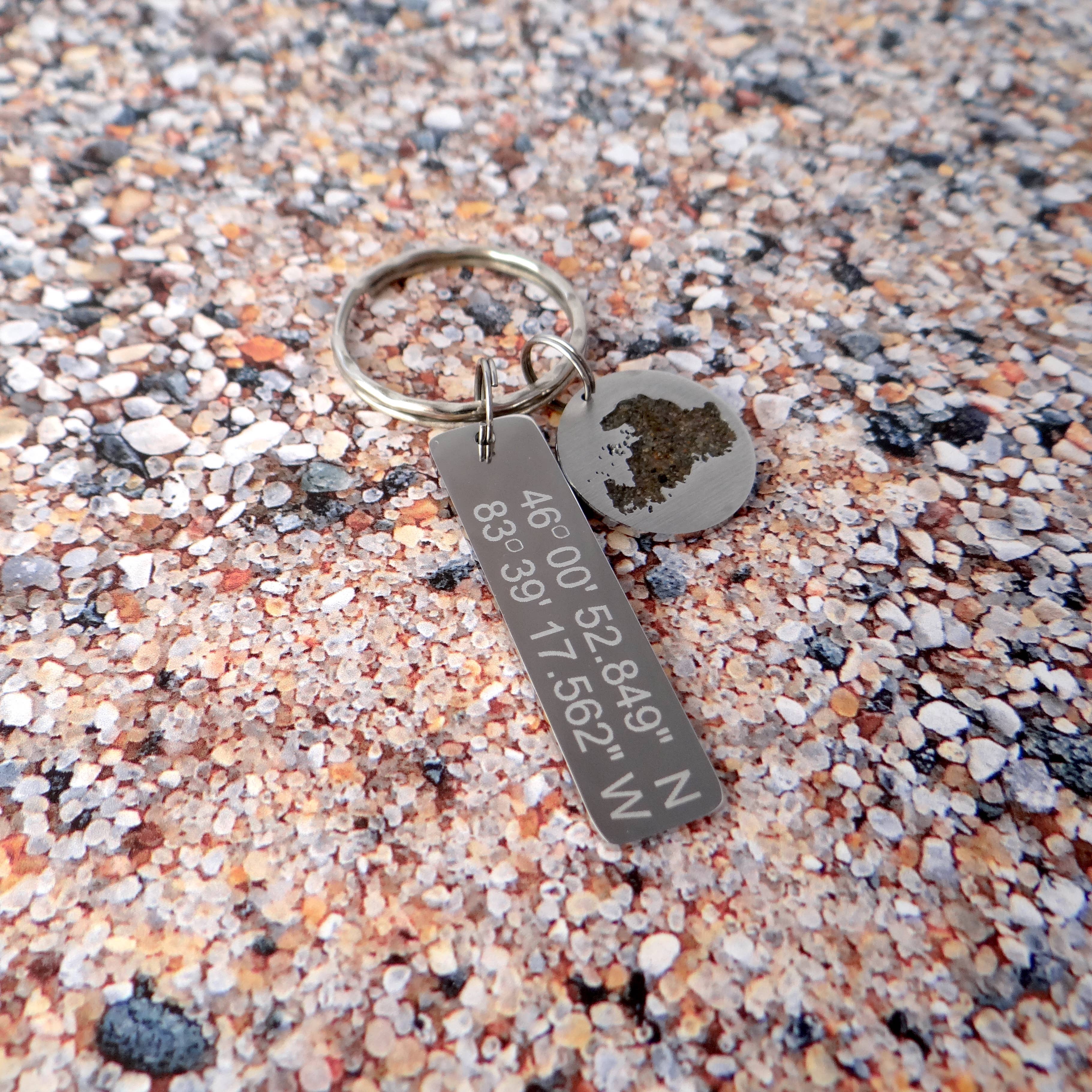 My Captured Journey - Wholesale Keychain - Unisex - Exclusive for Julie A. Drummond Coordinates Sand Keychain1