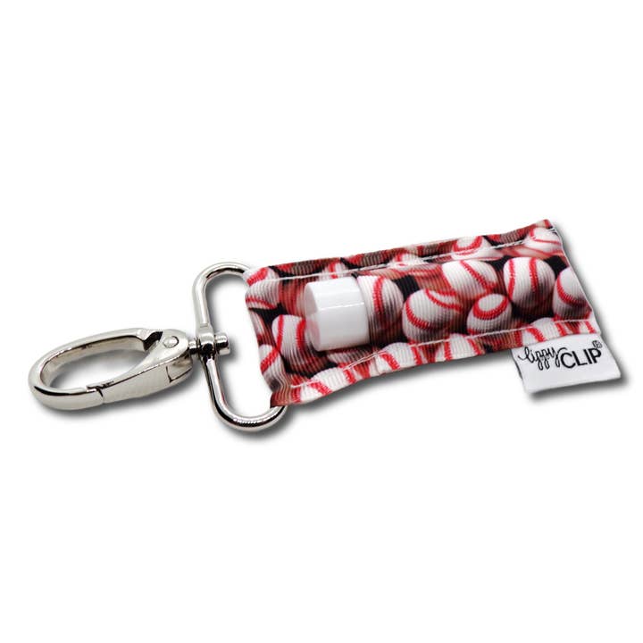 LippyClip Lip Balm Holder - Wholesale Keychain - Unisex - Baseballs LippyClip® Lip Balm Holder for Chapstick