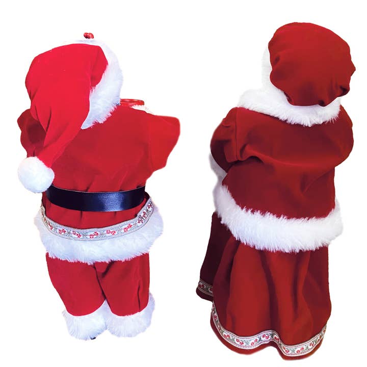 Santa’s Workshop Inc. - Wholesale Christmas Decoration - 12" Black Mr. and Mrs. Claus, Set of 24