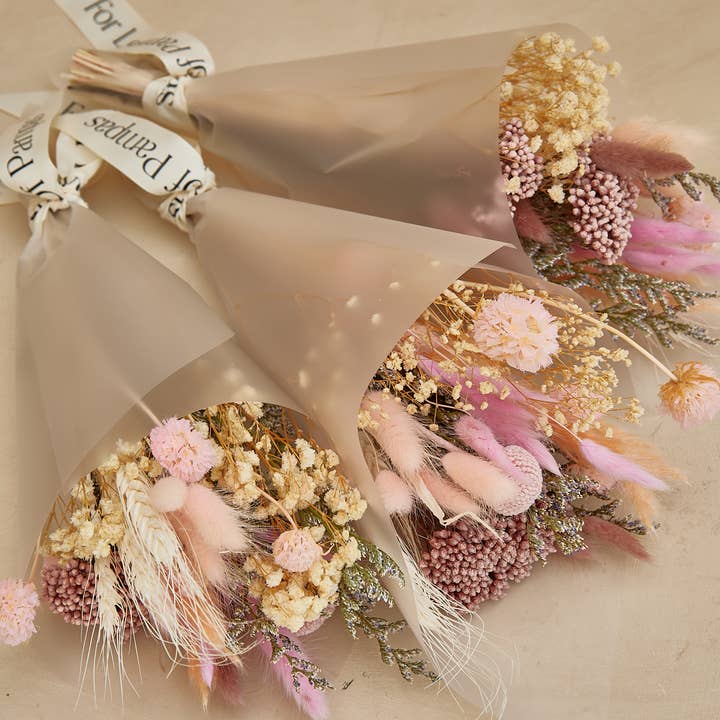 Small Dried Flower Bouquets - Pink and other Purchase Wholesale flor. Free Returns & Net 60 Terms on Faire trending on Faire.