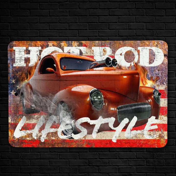 Willys Coupe Hot Rod American Muscle Sign for wholesale by Real Cool Stickers & Stuff