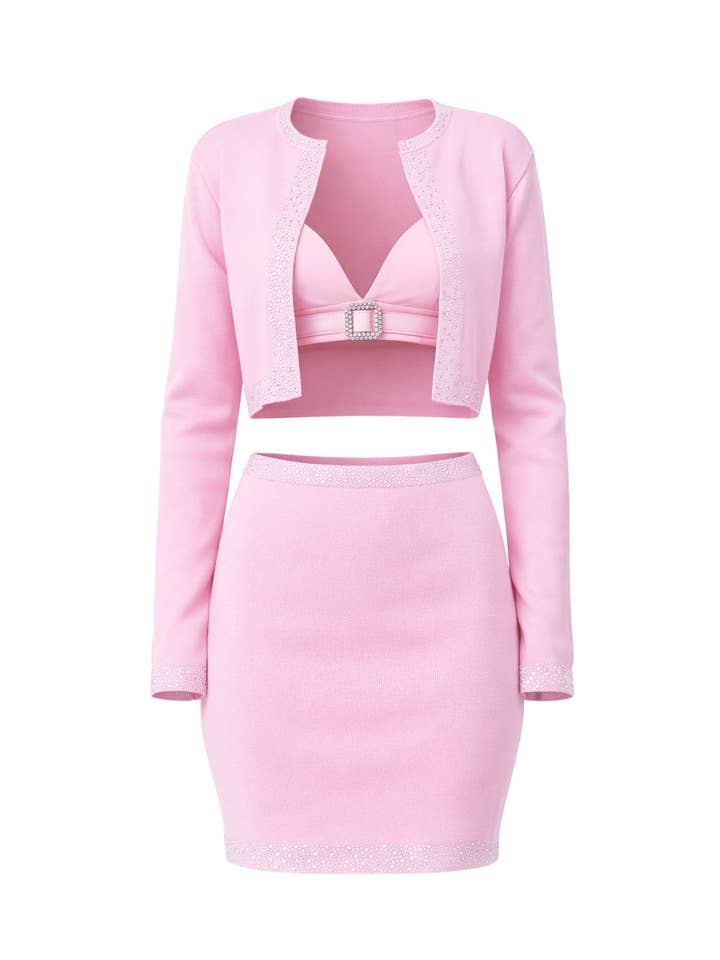 STRIKKET 3-DELS SÆT MED BH-TOP for engroshandel hos RIVIR