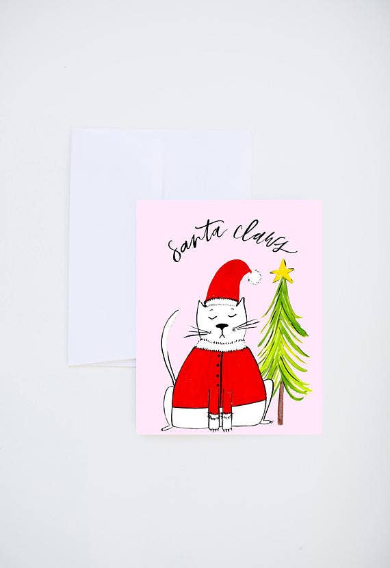 Shannon Kirsten Illustration - Wholesale Christmas Card - Santa Claws Holiday Card1