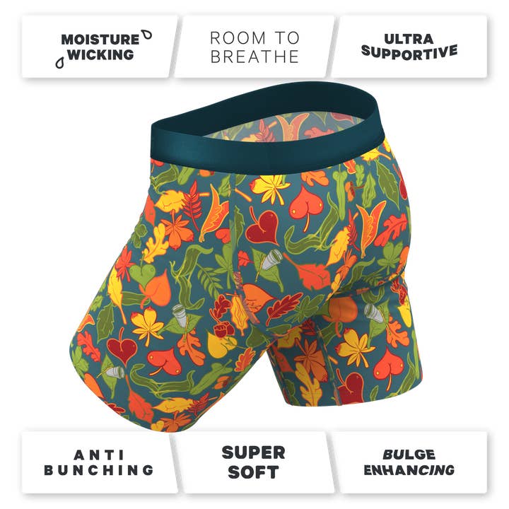 Shinesty, Inc - Wholesale Underwear - Men's - The Leaf Peeps | Naughty Leaves Long Leg Ball Hammock® Pouch Underwear With Fly3