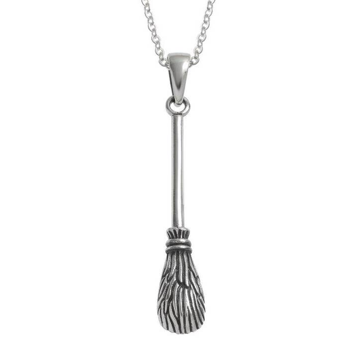 Besom Broom 925 Silver Necklace (USA-DDP) for wholesale by Silver Jewellery Cavern Wholesale