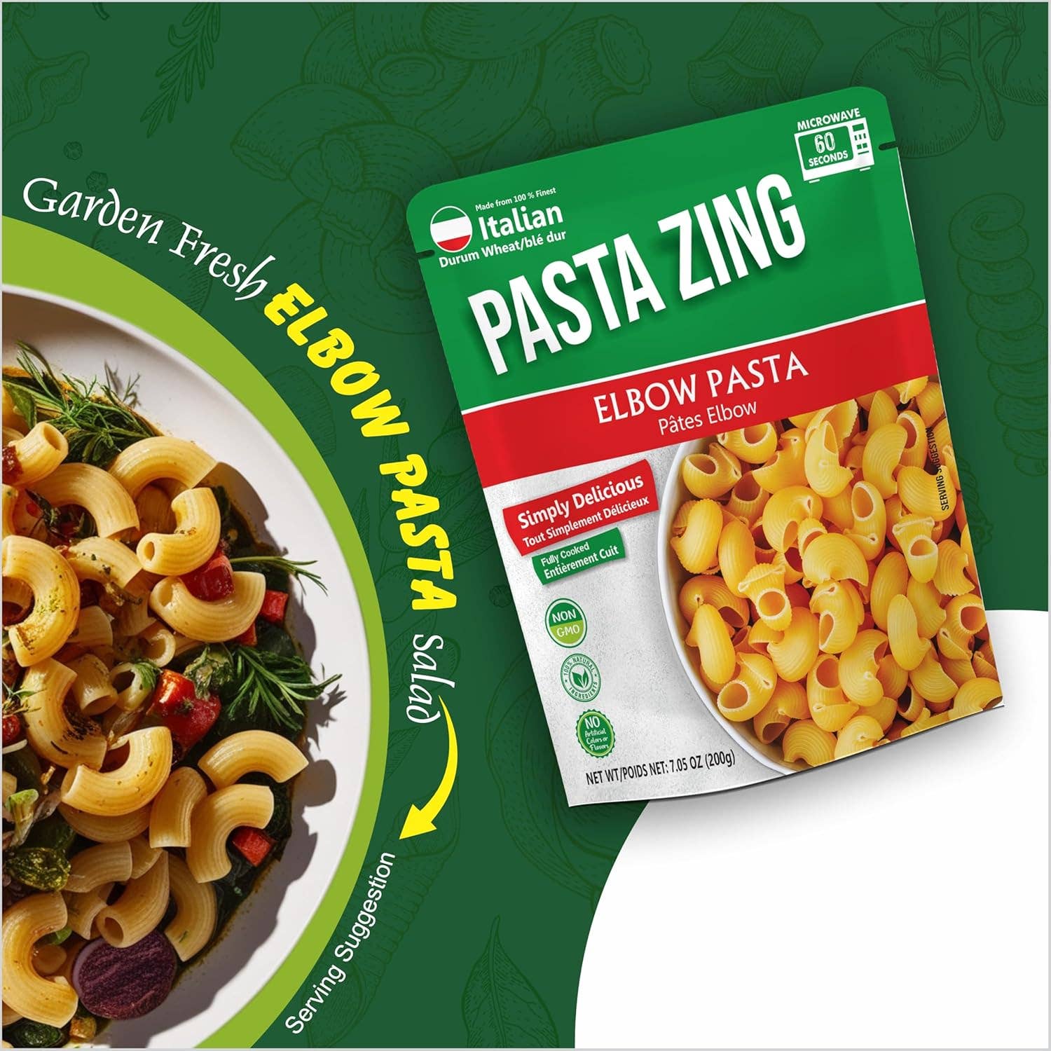 Regal Kitchen Foods - Wholesale Pasta - Pasta Zing Variety Pasta 2x Elbow | 2x Farfalle,3x Spaghetti3