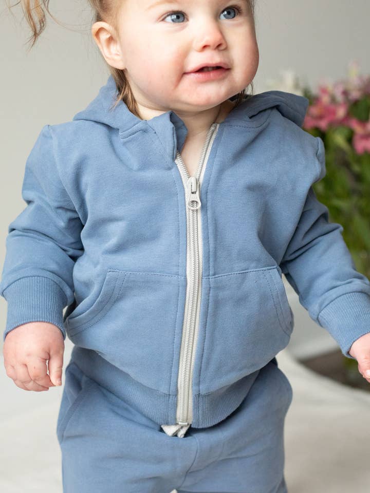 Organic 2 piece set Hoodie + shorts for wholesale by Little Organic Co