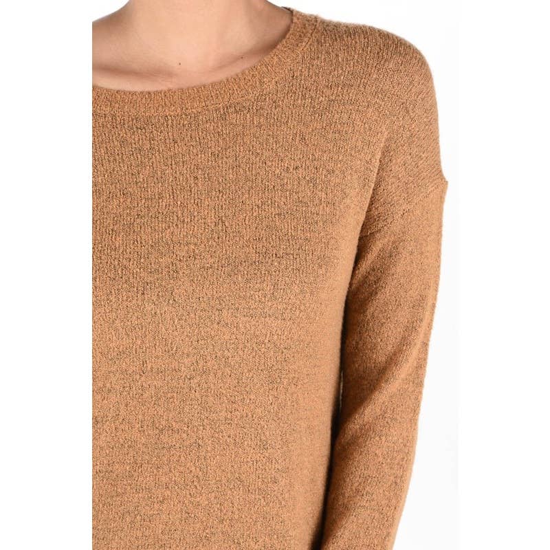 Mak – wholesale Pullovertröja - Dam – Crewneck stickad tröja med sidoslits MK80157