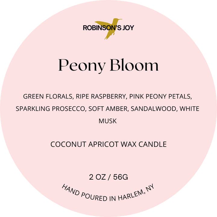 ROBINSON'S JOY - Wholesale Travel Candles - Peony Blossom 2oz Travel Candle - Spring 20262