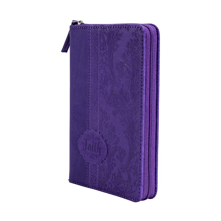 Divine Details: Zippered Journal Purple Faith for wholesale by Divinity Boutique