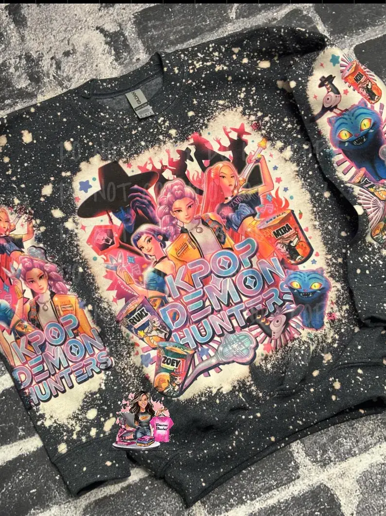 Tennessee Bleached - Wholesale Graphic Sweatshirt - Women's - K Pop Demon Hunters | Bleached Sweatshirt2