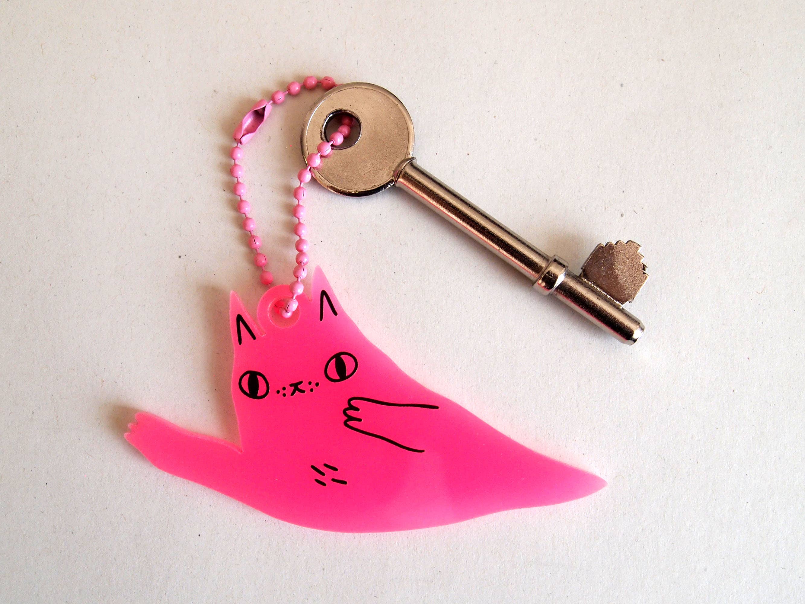 I LIKE CATS – wholesale Keychain – Women's – Blind bag Halloween ghost bag charm, glow in the dark pink9