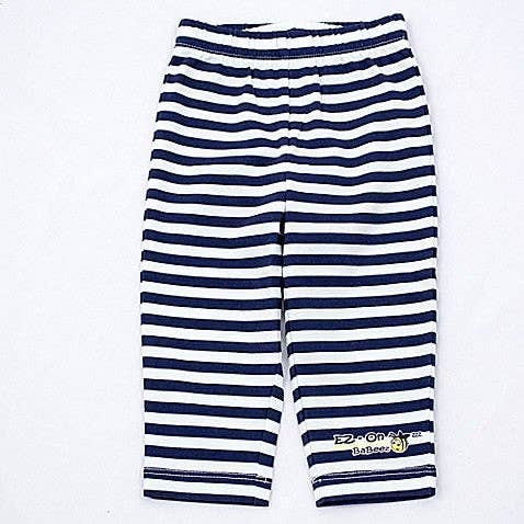 EZ-on BabeEZ™ - Primavera y verano - Pantalones sin cordones - Rayas azul lapislázuli sobre blanco para venta al por mayor de EZ-On BaBeez