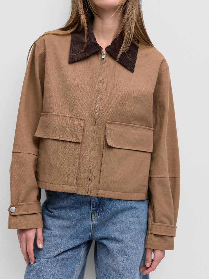 BROWN The Wolf Jacket | Utility Corduroy-Collar Jacket for wholesale on Faire
