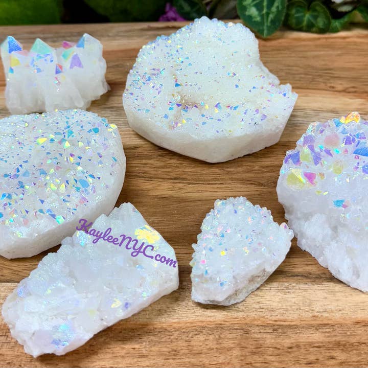 KayleeNYC - Wholesale Spiritual Stone/Crystal - Wholesale Lot 2 Lbs Angel Aura Quartz Cluster Crystal Raw