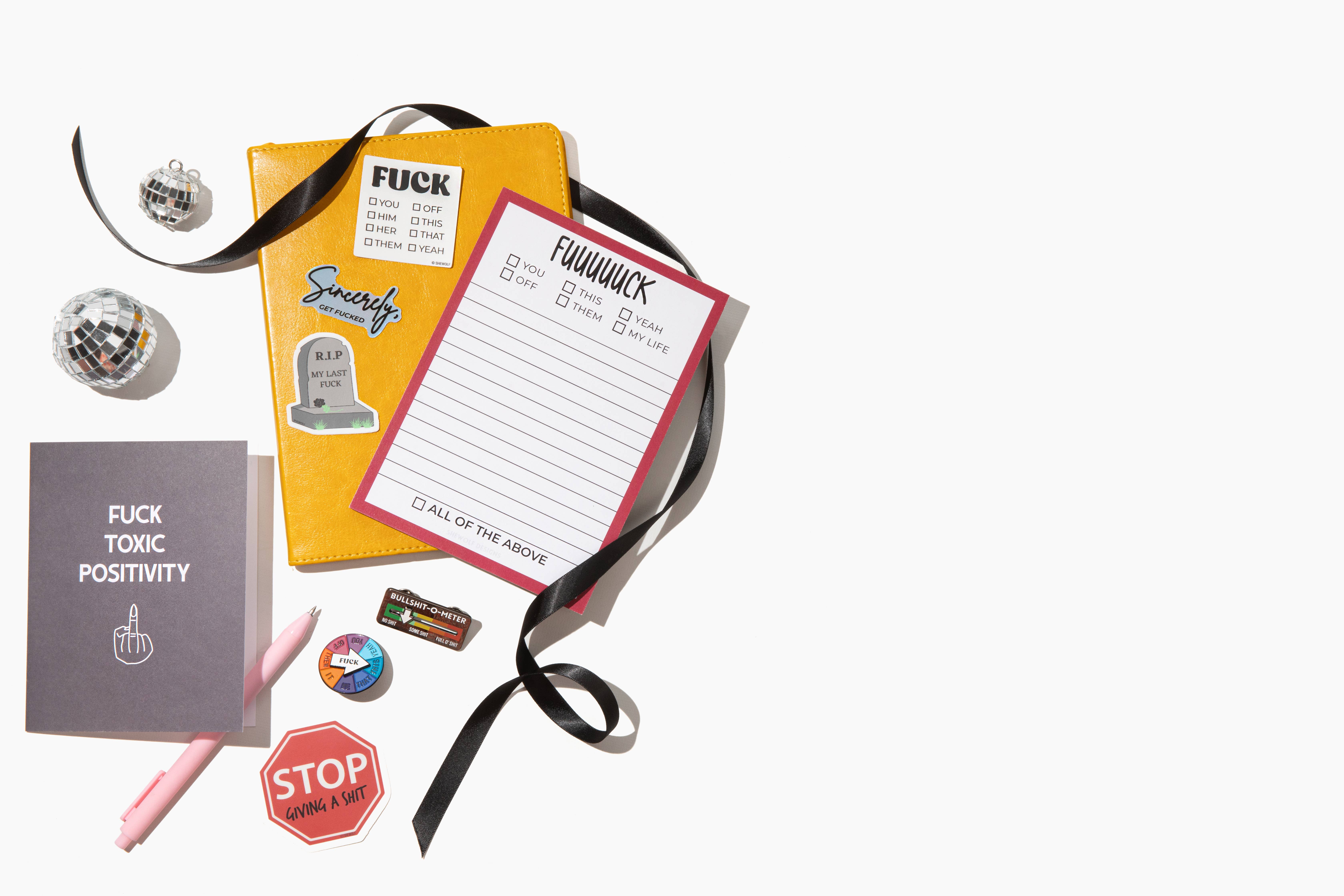 SHEWOLF Designs - Wholesale Notepad - Notepad: Fuck Checklist Taskpad — Funny NSFW Stationery2