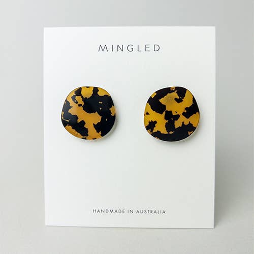 Mingled - Wholesale Stud/post earrings - Organic Statement Studs - Tortoise Shell1