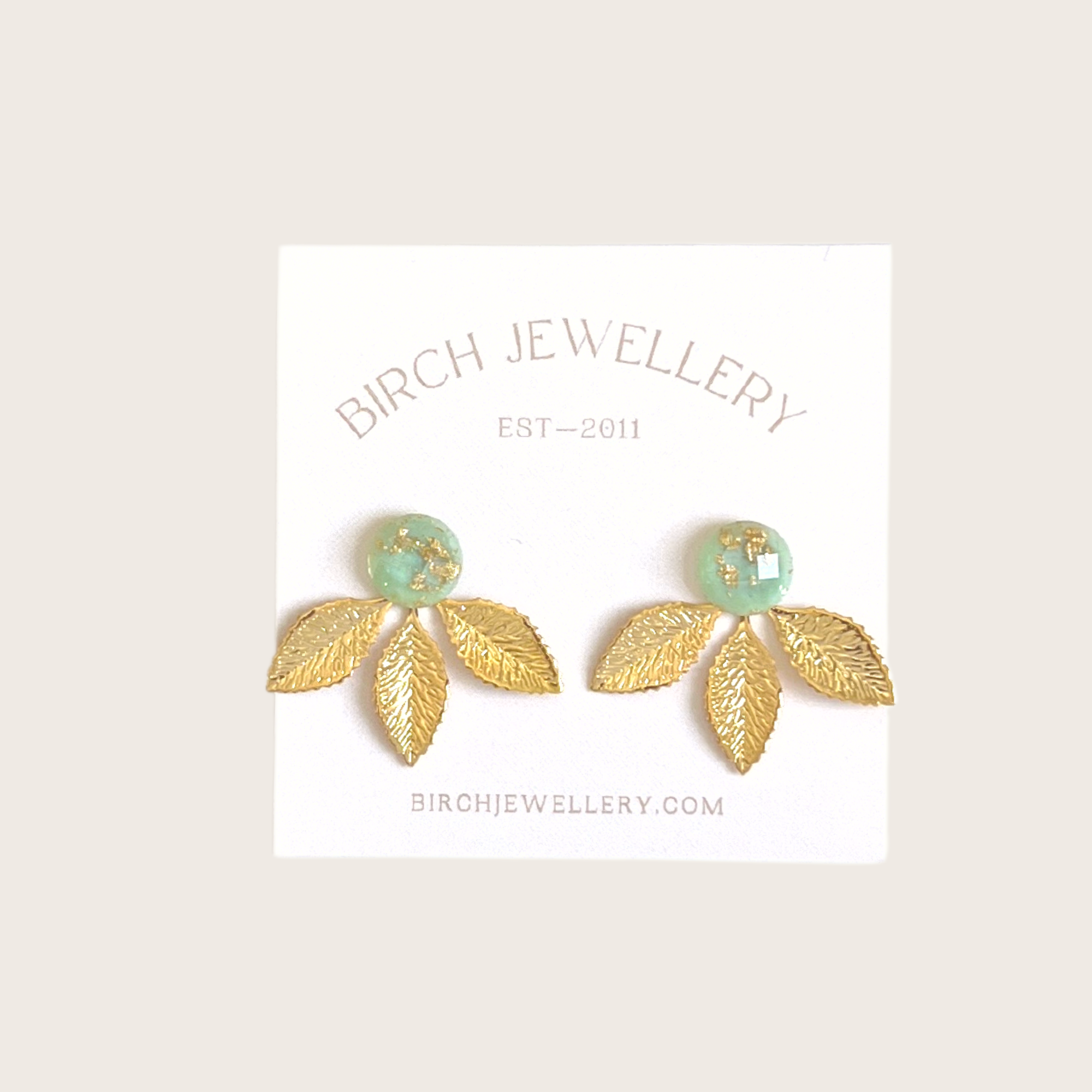 Birch Jewellery - Vente Boucles d'oreilles ear jackets/manchettes d'oreille (climbers) - Cache-oreilles en forme de feuille d'or1